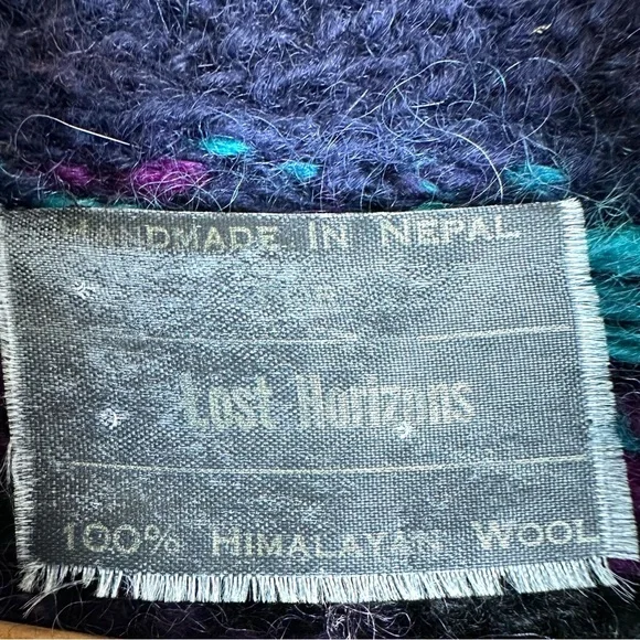 Lost Horizons Wool Button Down Cardigan Sweater Fair Isle Handmade Nepal - Picture 5 of 8